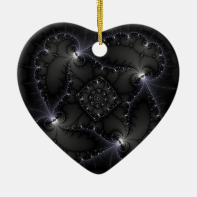 50 Shades Of Grey - Fractal Art Ceramic Ornament (Front)