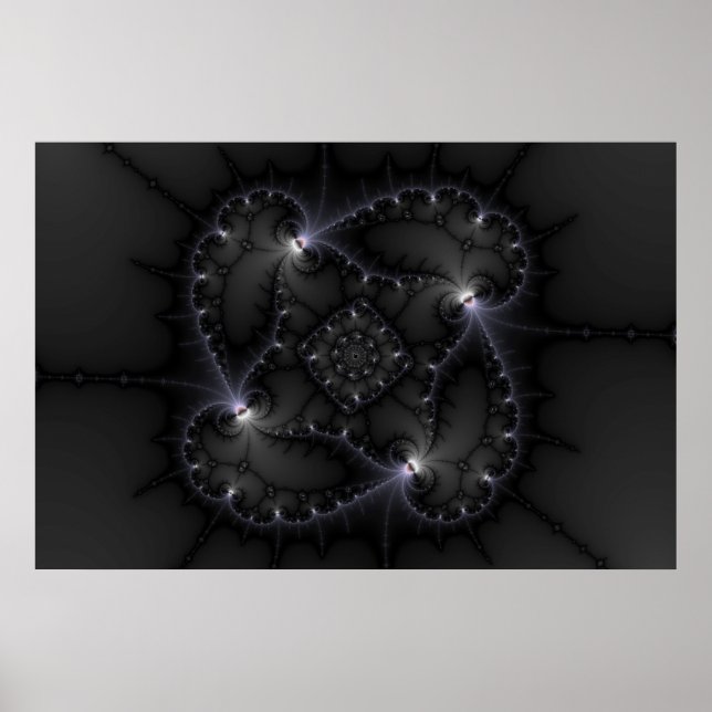 50 Shades Of Grey - Fractal Art Poster (Front)