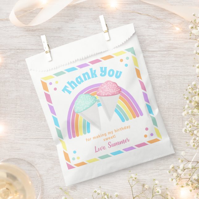 50 Snow Cone Treat Bags | Snow Cone Favour (Clipped)