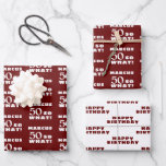 50 so what Funny Quote Typography 50th Birthday  Wrapping Paper Sheet<br><div class="desc">Red 50 so what Funny Quote Typography 50th Birthday Wrapping Paper Sheets. 50th birthday personalized wrapping paper with a funny and motivational quote 50 So what. Add you name.</div>