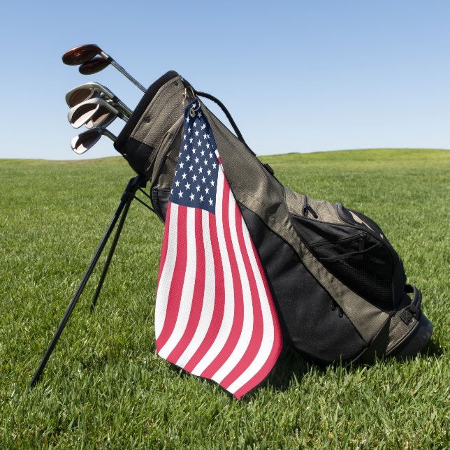 50-Star American Flag: Old Glory Stars and Stripes Golf Towel (Green)