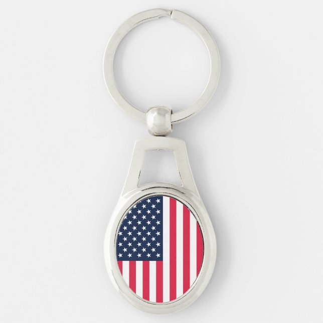 50-Star American Flag: Old Glory Stars and Stripes Keychain (Front)