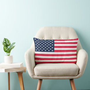 50-Star American Flag: Old Glory Stars and Stripes Lumbar Pillow