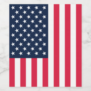 50-Star American Flag: Old Glory Stars and Stripes Wine Label