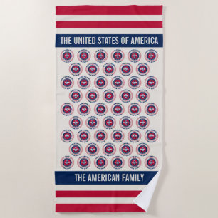 50 States of America United States Beach Towel