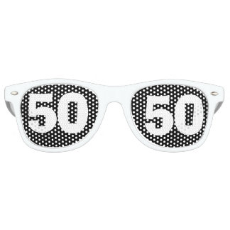50 th  BIRTHDAY PARTY, FUN 50 BLACK WHITE Retro Sunglasses