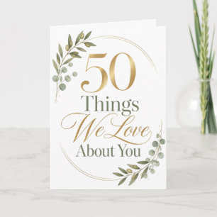 50 Things We Love About You Wife Card