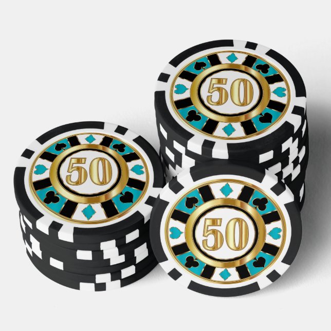 50 Turquoise Casino Chip Las Vegas  (Stack)