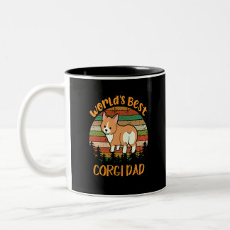 50 World's Best Corgi Dad Two-Tone Coffee Mug