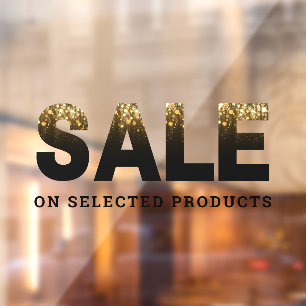 50"X30" Glam Black Gold Sale Word Business Door Window Cling