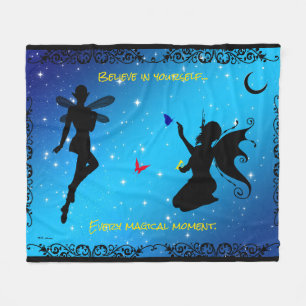 50"X60" Elf Fairy Butterfly Beieve in Yourself Fleece Blanket