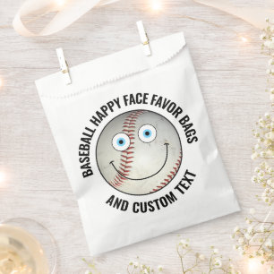 50 x Custom Baseball Party BLUE EYES Happy Face Favour Bag