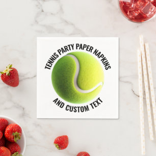 50 x Tennis Ball Personalized Text Paper Napkins