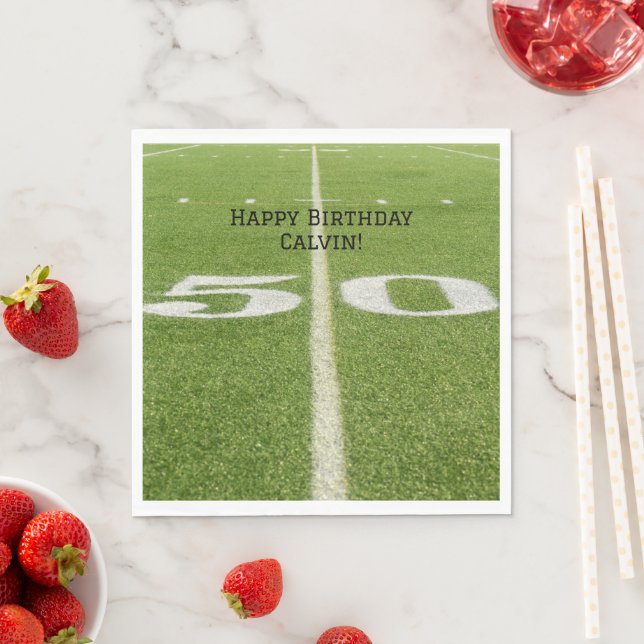 50 Yard Line Field  Football Birthday Party  Napkin (Insitu)