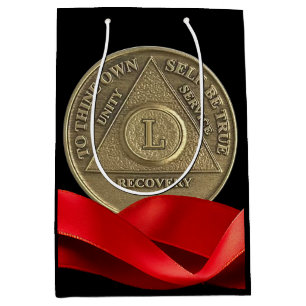 50 Year AA Anniversary Coin Red Ribbon Medium Gift Bag