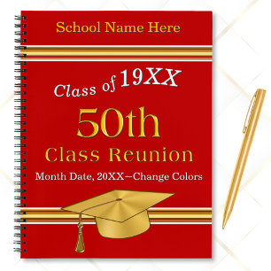 50 year Class Reunion Ideas, Customizable Deluxe Notebook