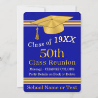50 Year Class Reunion Invitations and Template,