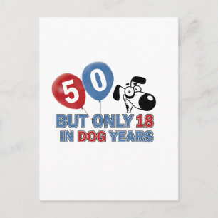 50 year old birthday design postcard