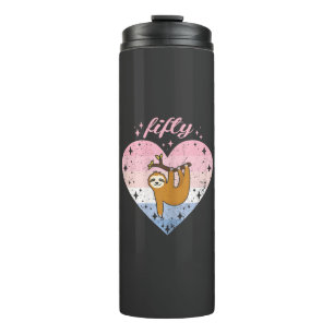 50 Year Old Cute Sloth Birthday Girl 50th B-day T- Thermal Tumbler
