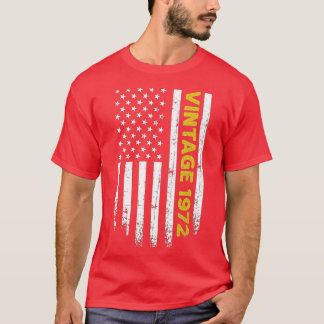 50 Year Old Gifts Vintage 1972 American Flag 50th T-Shirt