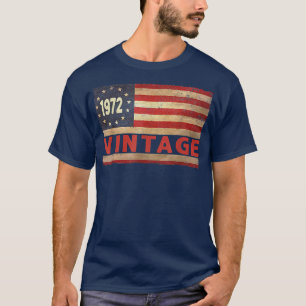 50 Year Old Gifts Vintage 1972 American Flag 50th T-Shirt