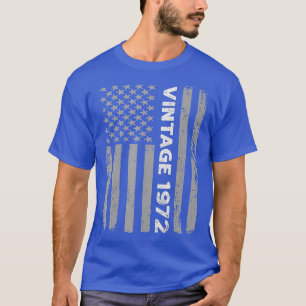 50 Year Old Gifts Vintage 1972 American Flag 50th T-Shirt
