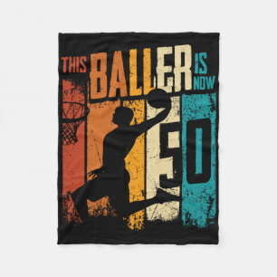 50 Year Old Sketll 50th Birthday Boy Sketll Player Fleece Blanket