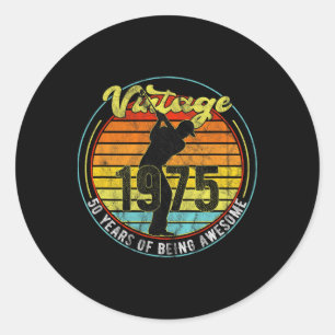 50 Year Old Vintage Golf Golfer 1975 50th Birthday Classic Round Sticker
