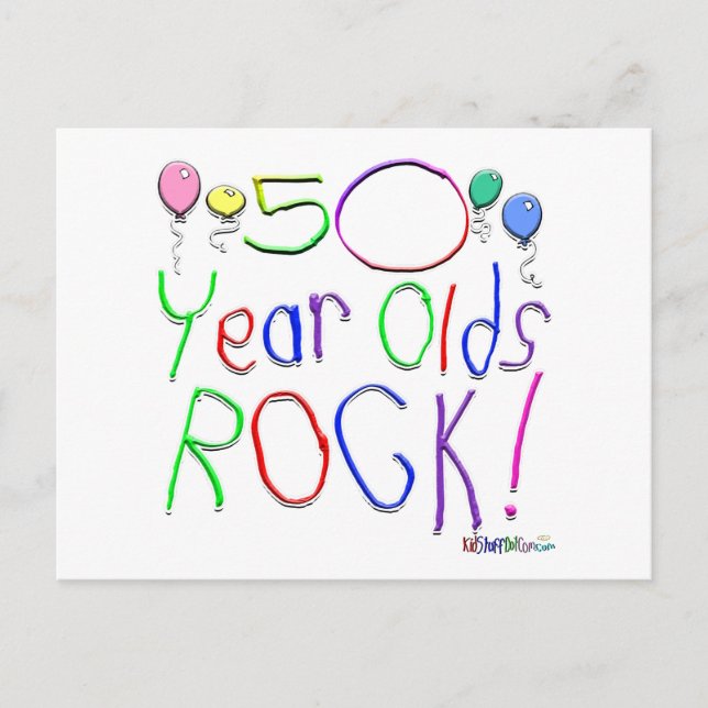50 Year Olds Rock ! Postcard (Front)