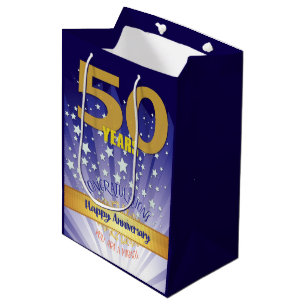 50 Year Recovery Anniversary Bold Numeral Medium Gift Bag