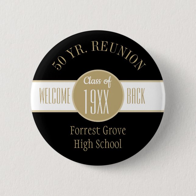 50 Year Reunion Welcome Back   2 Inch Round Button (Front)