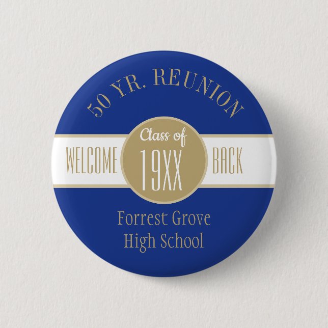 50 Year Reunion Welcome Back   Button (Front)