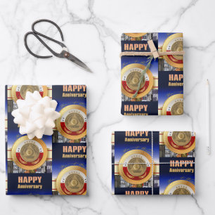 50 Year Sober Anniversary Coin Award Wrapping Paper Sheet