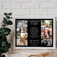 50 year wedding anniversary photo collage editable