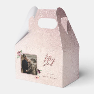 50 Year Wedding Anniversary Rose Gold Personalized Favor Box