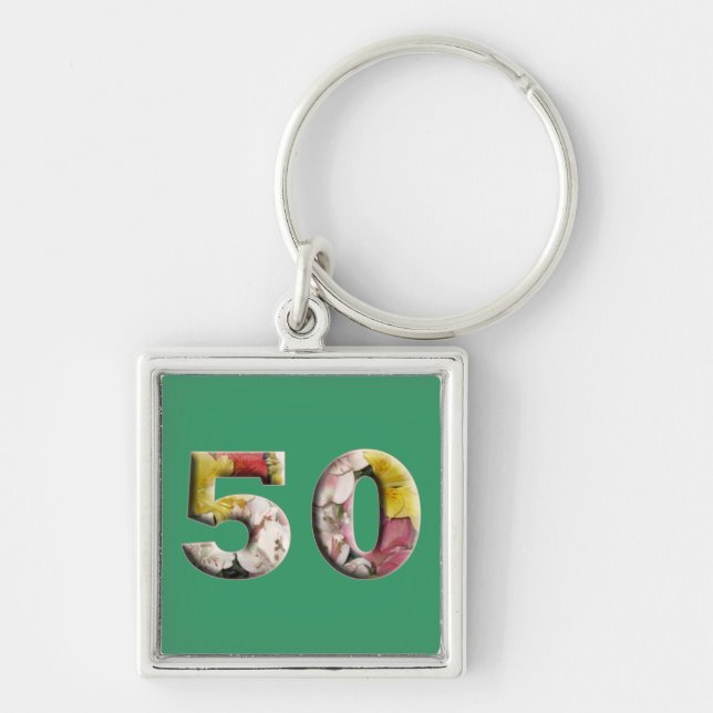 50 Years 50th Birthday Milestone Keychain (Front)
