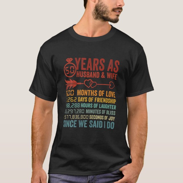 50 Years 600 Months Marriage Life Countdown 50Th A T-Shirt (Front)