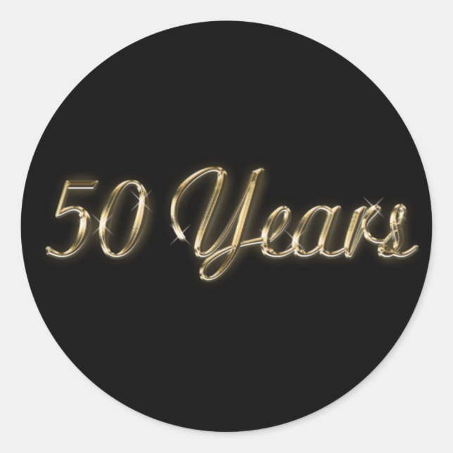 50 Years Anniversary 1.5" Diamter Round Sticker (Front)