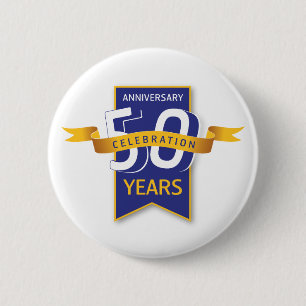 50 Years Anniversary Design 2 Inch Round Button