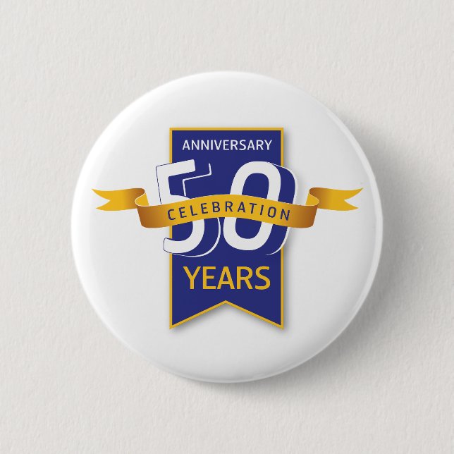 50 Years Anniversary Design 2 Inch Round Button (Front)