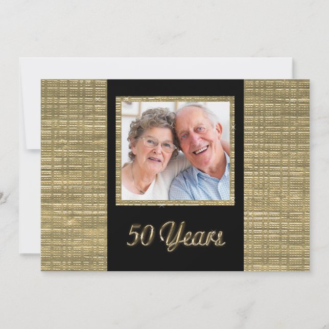 50 Years Anniversary Invitation with Photo Insert (Front)