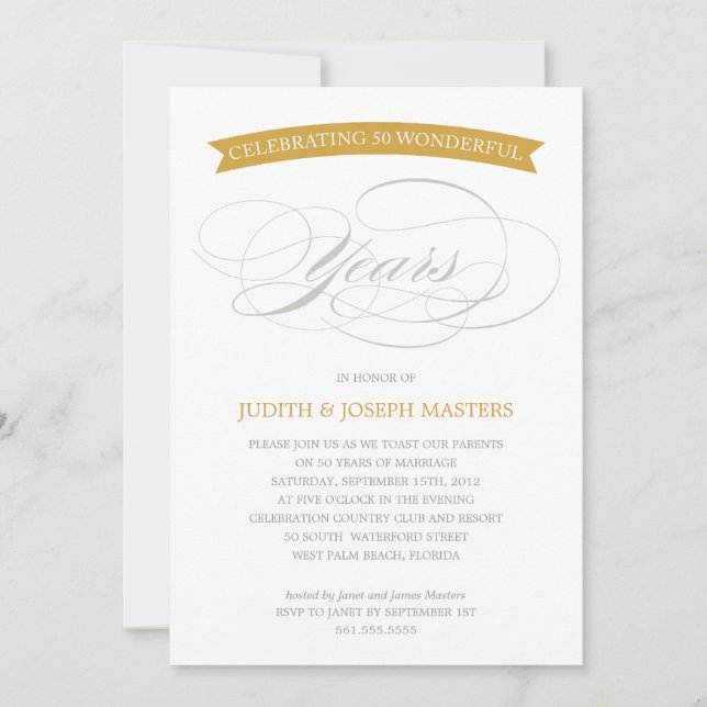 50 YEARS BANNER | 50TH ANNIVERSARY INVITATION (Front)