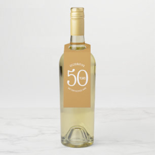 50 years corporate business anniversary party bottle tag