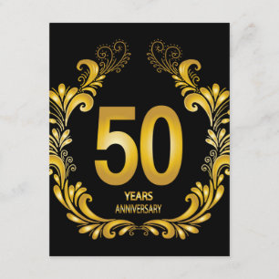 50 Years Gold Glitter Anniversary Enclosure Card