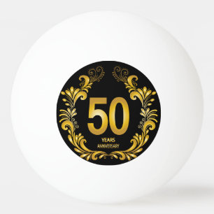 50 Years Gold Glitter Anniversary Ping Pong Ball