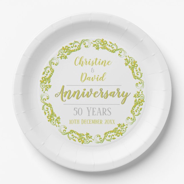 50 Years - Golden Wedding Anniversary Plate (Front)