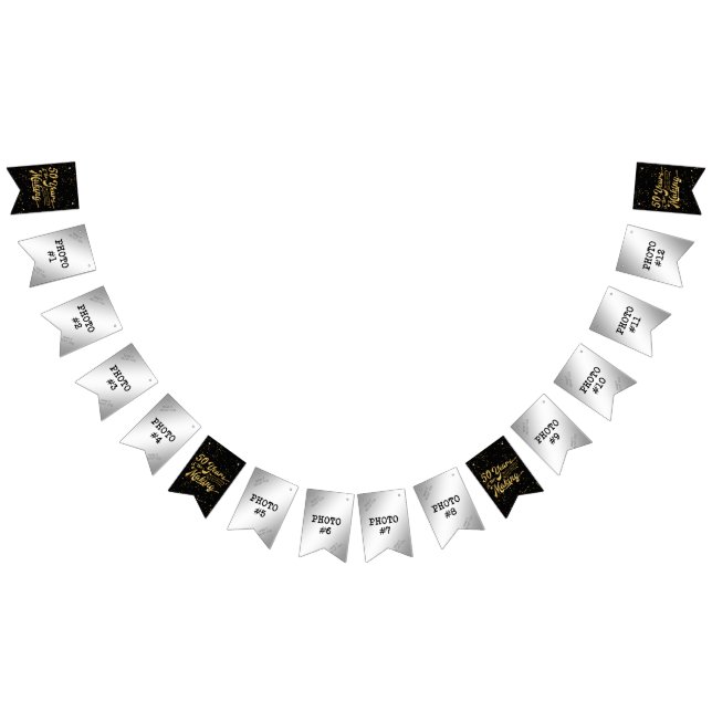 50 Years in the Making -- Birthday or Anniv. Photo Bunting Flags (All)