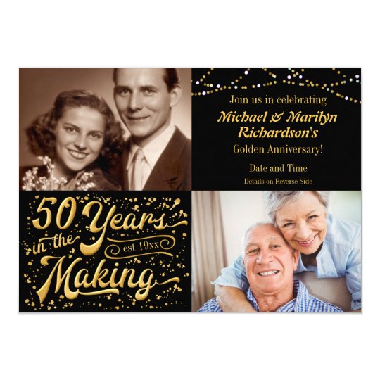 50 Years in the Making Then & Now Anniversary Card