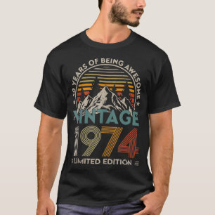 50 Years Of Being Awesome Retro 1974 50th Birthday T-Shirt