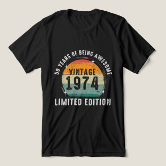 50 Years of being Awesome vintage 1974 Tri-Blend Shirt